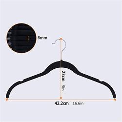NNDQ Premium Velvet Shirt Hangers (Pack of 15) Non Slip Clothes Hangers, 360° Swivel Hook, Felt Hangers for Tops, Dress Shirts, Space Saving,Black