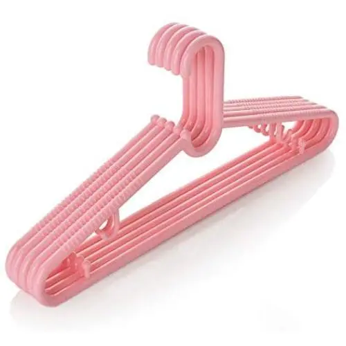 ZHAO YING Premium Quality Standard Plastic Clothes Hangers, Durable and Slim (Color : Pink, Size : 5 Packs)