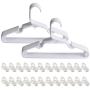 Thsinde Plastic Childrens Hangers, Clothes Hangers with Multi-Purpose Hanger Clips Value Pack for Closet - White