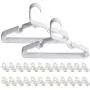 Thsinde Plastic Childrens Hangers, Clothes Hangers with Multi-Purpose Hanger Clips Value Pack for Closet - White