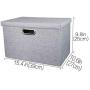 OZEL Mall 1 Collapsible Fabric Containers, Cloth Baskets, Shelf Storage Bin, Closet Organizer Box, with Lid and Handle, 15.5&quotx10.8&quotx9.8", Light Grey (1