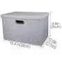 OZEL Mall 1 Collapsible Fabric Containers, Cloth Baskets, Shelf Storage Bin, Closet Organizer Box, with Lid and Handle, 15.5&quotx10.8&quotx9.8", Light Grey (1