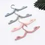 QKKstore Adjustable Fold Hang Plastic Hook Portable Fold Hanger Clothes Pegs Travel Space Saving Wardrobe Cloth Hanger Foldable 1Pc,Pink