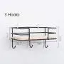 yodaliy Storage Rack Decoration Wall Mounted Kitchen Simple Cloth Hanger with Hook Wooden Iron Shelf Bedroom Office Holder DIY Home
