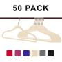 Non-Slip Velvet Clothes Hangers Premium Heavy Duty Space Saving with 360 Swivel &Rose Gold Hanger Hook for for Dress, Coats, Jackets, Pants, Shirts, Skirts (Pack of 50)