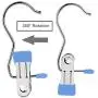 HiGift (Set of 12 Portable Laundry Hook Boot Hanger Clips for Hanging/Stainless Steel Clothes Pins for Clothes Hat Gloves Boot Hanger Closet Hold Clips Travel Home -Blue