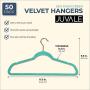 Velvet Hangers with Accessory Bar - For Shirts, Dresses, and Delicate Clothing - Non-Slip Velvety Smooth Texture - Slim Space Saving Design- sea foam green- 50 Pack - 17.5 x 0.2 x 9.5 Inches