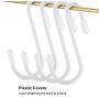 36 Pieces S Shaped Hooks Hanging Heavy Duty S Hooks Hanger for Kitchen, Bathroom, Bedroom, Office, Pan, Coat, Bag, Plants (White,2.4 Inch)