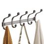 iDesign York Metal 5-Hook Over-the-Door or Wall Mount Rack for Coats, Hats, Scarves, Towels, Robes, Jackets, Purses, 15.62" x 5.35" x 12.83", Bronze