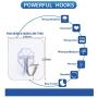 N/Q Premium Adhesive Hooks Kitchen Wall Hooks,Heavy Duty 13lb(Max) Wall Hooks, Transparent Reusable Seamless Hooks with Stainless Hooks Reusable Utility Towel Bath Ceiling Office Window Hooks,10 Pack