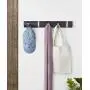 Umbra Flip 5-Hook Wall Mounted Floating Coat Rack ? Modern, Sleek, Space-Saving Coat Hanger with 5 Retractable Hooks to Hang Coats, Scarfs, Purses and More, Espresso/Nickel