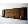 Rustic Wall Mounted Coat rack, Key holder, Dog Leash Holder | Handmade coat hanger made of worn out wood | Personalized gift