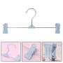 Milue 10Pcs Home Adjustable Stand Clip Clothes Pants Skirt Hanger Antiskid Drying Rack (Pink)