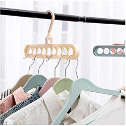 10pcs Random Color Magic Clothes Hanger Rotary Multiport Support Circle Home Storage Rack