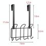 Minggoo Coat Rack Wall Mounted Hook Rack Over The Door Hook Organizer 7 Hooks, Heavy-Duty Iron Wire Black