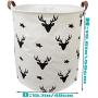 BOOHIT Cotton Fabric Storage Bin,Collapsible Laundry Basket-Waterproof Large Storage Baskets,Toy Organizer,Home Decor (Deer Head)