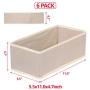DIOMMELL 6 Pack Foldable Cloth Storage Boxes Closet Dresser Drawer Organizer Fabric Baskets Bins Containers Divider with Drawers for Clothes Underwear Bras Socks Lingerie Clothing,Beige 060