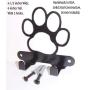 Dog Leash Hook Hanger. Dog Paw. Gloss Black Color. Made in USA. Solid Steel. Screws Included.