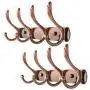 WEBI Wall Mounted Coat Rack with 4 Hooks for Hanging Coats,Coat Hanger Wall Mount Hook Rack Hook Rail Hat Rack for Wall,Jacket,Clothes,Antique Copper,2 Packs