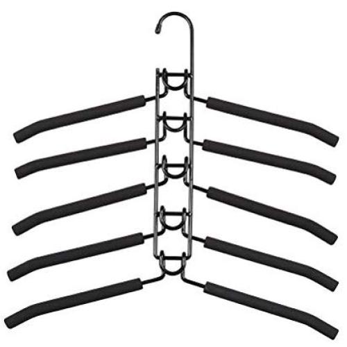 Cabilock Clothes Hanger Space Saving Clothes Hanger Wardrobe Clothes Rack Heavy Duty Folding Clothes Hanging Rack for Suit Coat Skirt T-Shirt (Black)