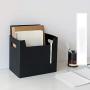 Portable File Folder Organizer, Magazine & Book Storage Boxes with Side Handles, Black