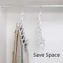 GQQG Pants Hangers with Clips Space Saving Trousers Skirt Hangers Magic Hanger Plastic Heavy Duty Non-Slip Closet Clothes Hangers for Adult Kids, White (Size : 2PCS)