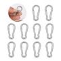 10 PCS Stainless Steel Carabiner Clip Spring-Snap Hook - Lotsun M4 1.57 Inch Heavy Duty Carabiner Clips for Keys Swing Set Camping Fishing Hiking Traveling