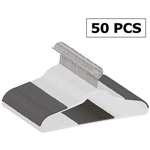SUPER DEAL Non Slip Hangers Rubber Coating Clothes Hangers with 360°Swivel Hook, Easy Slide for Shirt, Tie, Pant, Skirt, Blouses, Scarf, Strong Enough for Coat, 50PCS