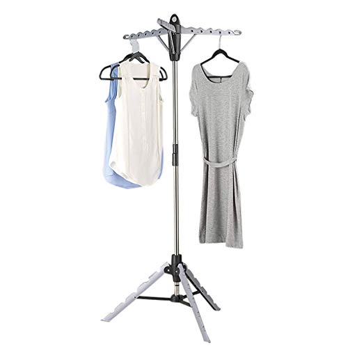 Gallity Garment & Drying Rack, Durable Foldable Clothes Drying Rack, Portable Laundry Airer Rail Tripod Hanger Stand with 3 Arms Standing Garment Racks Indoor Outdoor Up to 36 Hangers