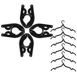 Travel Hangers, Qishi 10 Pcs Portable Folding Clothes Hangers Clothes Drying Rack