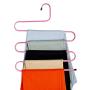 Hankyky Pants Hangers Non Slip Updated S-Shaped 5 Layers Hangers Closet Space Saver for Jeans Scarf Tie Clothes