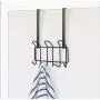 Minggoo Coat Rack Wall Mounted Hook Rack Over The Door Hook Organizer 7 Hooks, Heavy-Duty Iron Wire Black