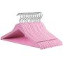 SONGMICS 20-Pack Solid Wood Hangers, Coat Hangers with Shoulder Notches, Trousers Bar, 360° Swivel Hook, Non-Slip for Jackets, Shirts, Dresses, Pink UCRW02PK