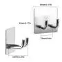 Robe Towel Hooks Coat Hooks, Double Prong Shower Holder for Razor Loofah Bathrobe [Self Adhesive - Heavy Duty Stainless Steel - Multi Purpose] Kitchen Hooks for Utensils, Bathroom Hanger Organizer