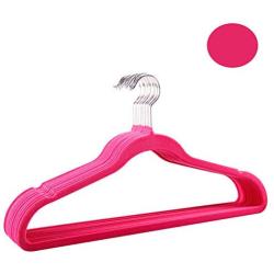 FairOnly 10Pcs/Set Flocking Nonslip Traceless Storage Racks Clothes Hangers Black