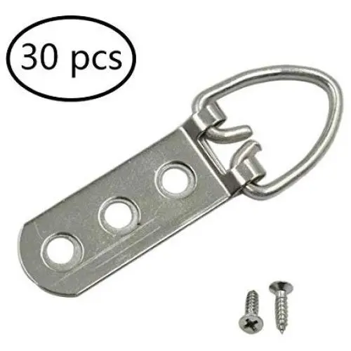 Cyful 3 Hole D Ring Picture Hangers with Screws Heavy Duty Extra Large Strap Hanger-30pcs Cyful 3 Hole D Ring Picture Hangers with Screws Heavy Duty Extra Large Strap Hanger-30pcs