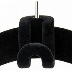 HANGERWORLD 20 Black 2inch x 1inch Flocked Velvet Space Saving Connectors Coat Clothes Hangers Multi Hang