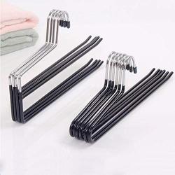 KYCPTNFJ 10 PCS 35cm Black Metal Hanger Pants Single Double Slip-Resistant Hangers for Clothes Racks