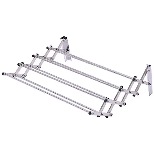 MoonNewyork Laundry Hanger Room Clothes Drying Towel Rack Stainless Wall Mounted Expandable MoonNewyork Laundry Hanger Room Clothes Drying Towel Rack Stainless Wall Mounted Expandable
