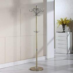 COAT RACK Stainless Steel Floor Hangers Rotary Interior Racks European Clothes Rack Combination (Color : Gold)