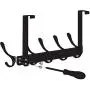WEBI Over The Door Towel Rack,Over The Door Hook,Door Hanger Over Door Coat Rack Towel Hanger for Hanging Towels,Clothes,Bathroom,Black,2 Packs