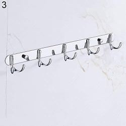 shengyuze Hooks & Hangers Stainless Steel Wall Mounted Double-Hook Coat Clothes Hat Hanger Organizer Rack for Home - 3#