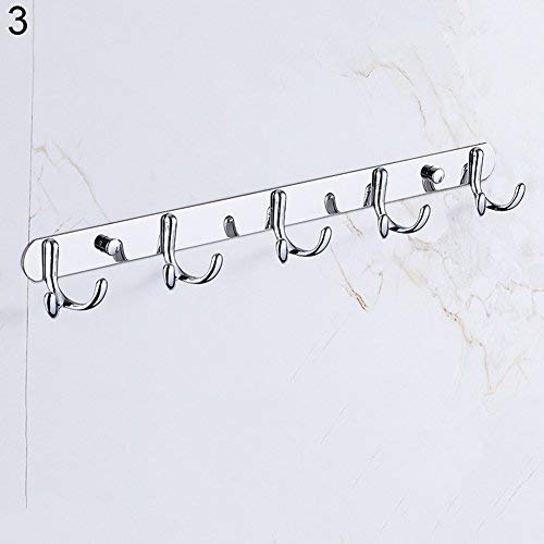 shengyuze Hooks & Hangers Stainless Steel Wall Mounted Double-Hook Coat Clothes Hat Hanger Organizer Rack for Home - 3#