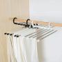 Bluefringe Pants Hangers Space Saving - 5 Layers Stainless Steel Multi Trouser Hangers Rack for Pants Slack Jeans Towel Scarf Ties Belts Clothes Storage (1 Pcs)