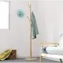 DEE Household Coat Rack-Solid Wood Floor-Standing Living Room Bedroom Hanger Simple Clothes Rack European Style Strong and Sturdy