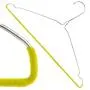 HANGERWORLD 10 Silver 16inch Wire Metal Notched 13 Gauge Clothes Garment Coat Hangers Yellow Flocked Non Slip Pants Bar