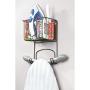 mDesign Wall Mount Metal Ironing Board Holder with Small Storage Basket - Holds Iron, Board, Spray Bottles, Starch, Fabric Refresher for Laundry Rooms - Bronze mDesign Wall Mount Metal Ironing Board Holder with Small Storage Basket - Holds Iron, Board, Spray Bottles, Starch, Fabric Refresher for Laundry Rooms - Bronze