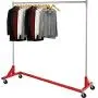 Simple Houseware Commercial Z Base Garment Rack, Red Simple Houseware Commercial Z Base Garment Rack, Red