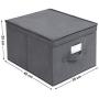 SONGMICS Set of 3 Foldable Storage Boxes with Lids, Fabric Cubes with Label Holders, Storage Bins Organiser, 11.8
