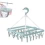 3pcs Random Color Socks Bras Underwear Drying RackPlastic Folding Clothes Hanger Towels 32 Clips Space Saving Closet Organizer Tools Decoration